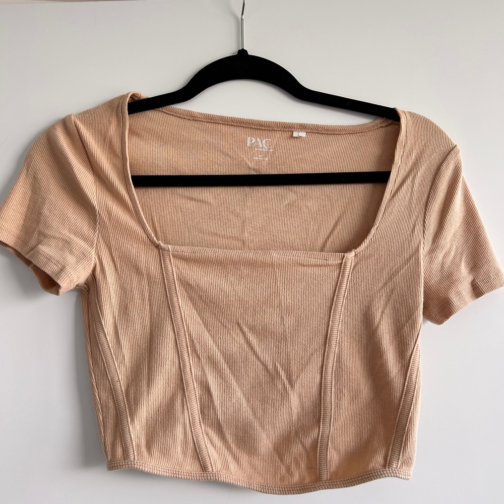 Nude Ribbed Crop Top size M